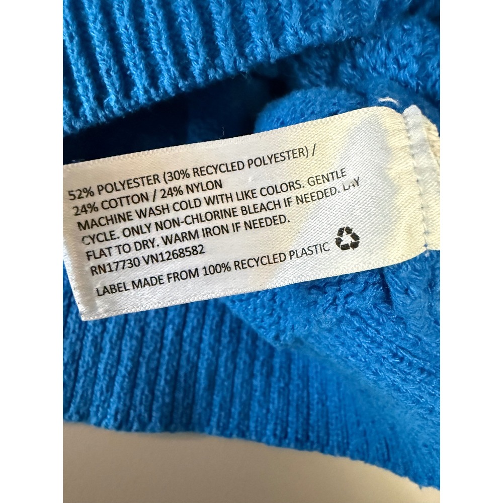 LEGO x Target Women Blue Popcorn Knit Mock Neck Sweater XXS Building Block Art - Picture 4 of 6